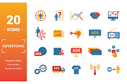 Advertising Flat Icon Set, an Object Graphic by Aimagenarium@gmail.com (Thumbnail 1 of 3)