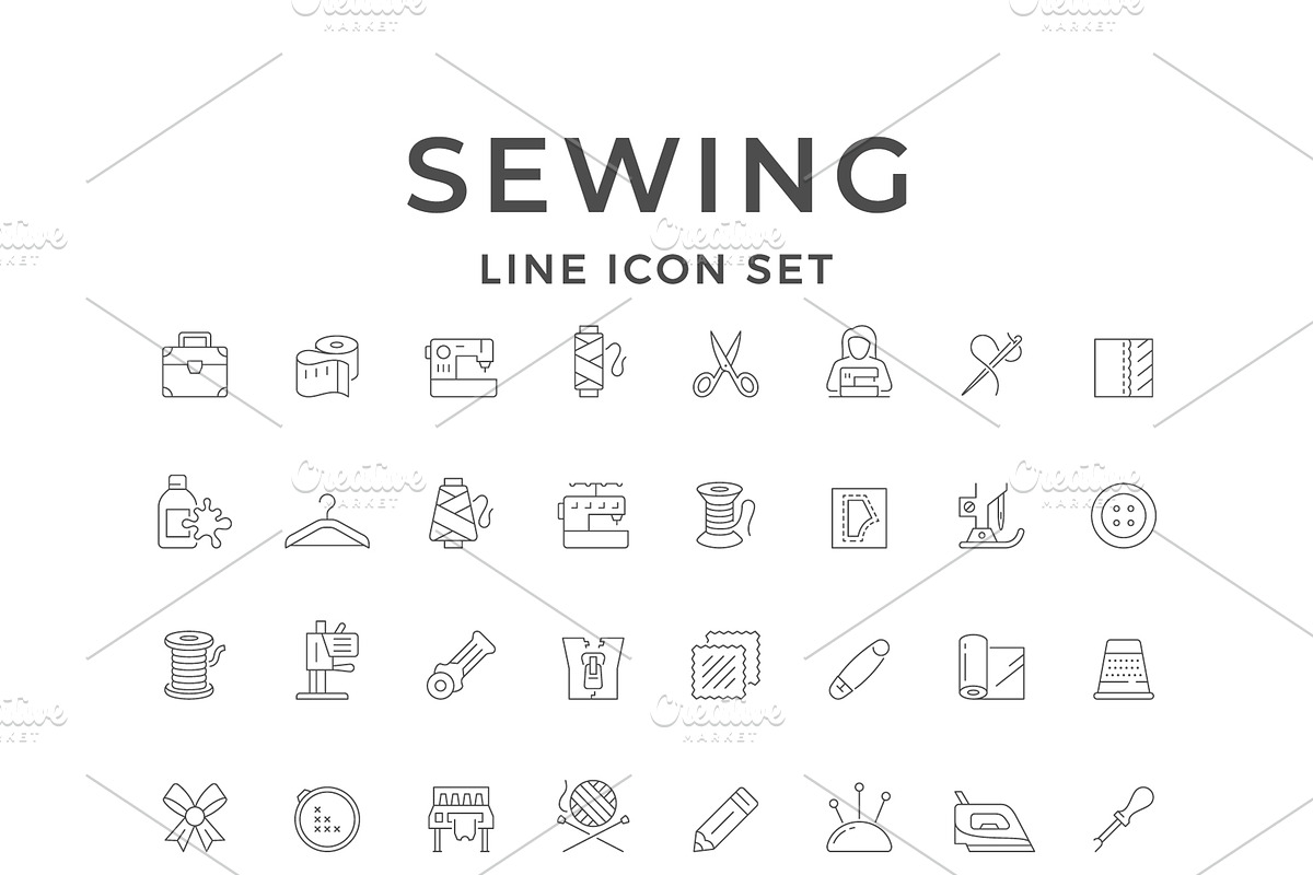 Set line icons of sewing, an Icon by motorama