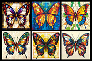 Stained Glass Butterfly Coloring Pag, an Animal Illustration by protabsorkar11 (Thumbnail 3 of 6)