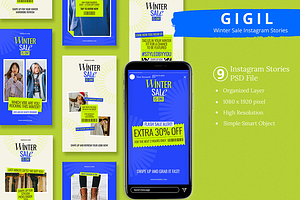 Winter Sale Instagram Story & Canva, a Social Media Template by Attype