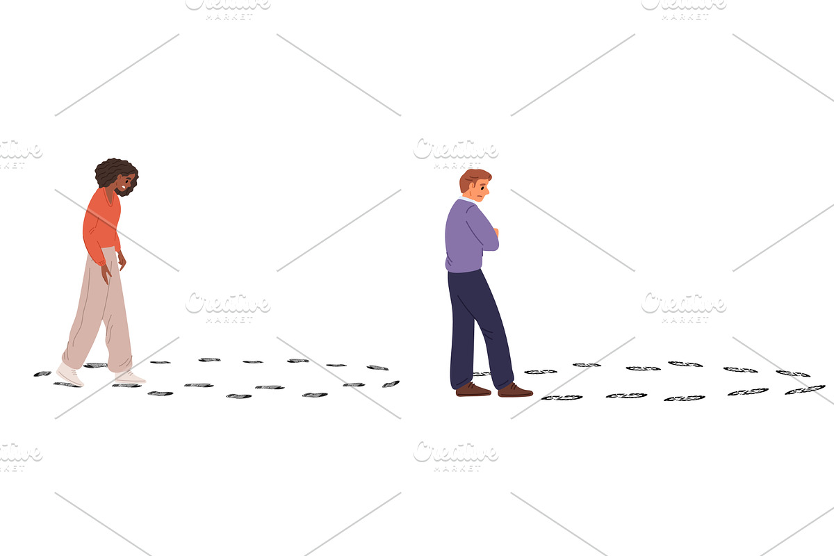People in impasse. Man and woman, a Person Illustration by Vectorbuum