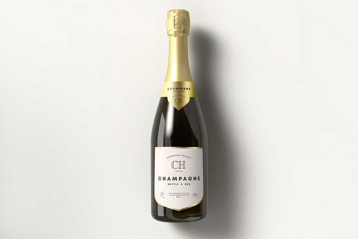 Champagne Bottle Mock-up, a Product Mockup by zippypixelstudio (Photo 5 of 16)