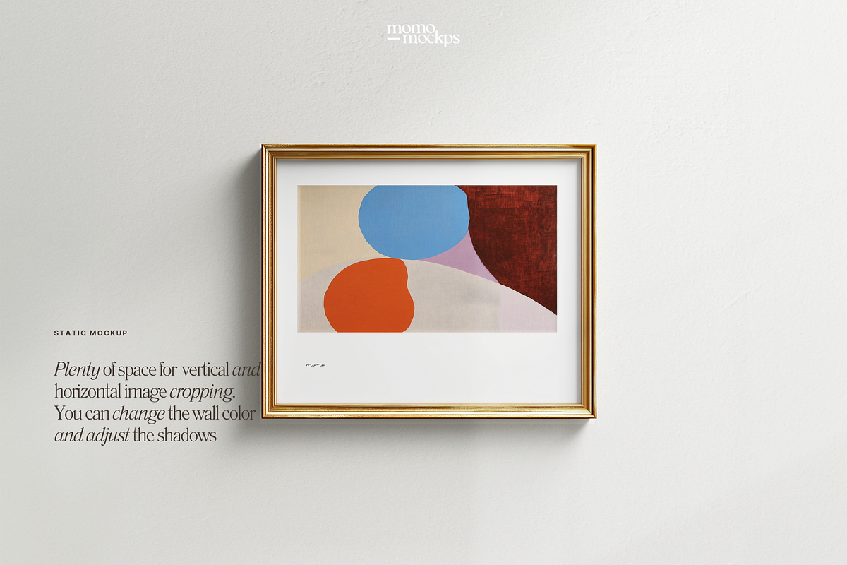 5x4 Gold Horizontal Frame Mockup PSD, a Household Mockup by momomockps (Photo 4 of 11)