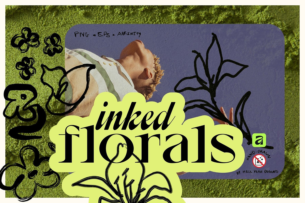 Inked Floral Hand Drawn Illustration, a Decorative Illustration by Hell Yeah Designs (Photo 1 of 15)