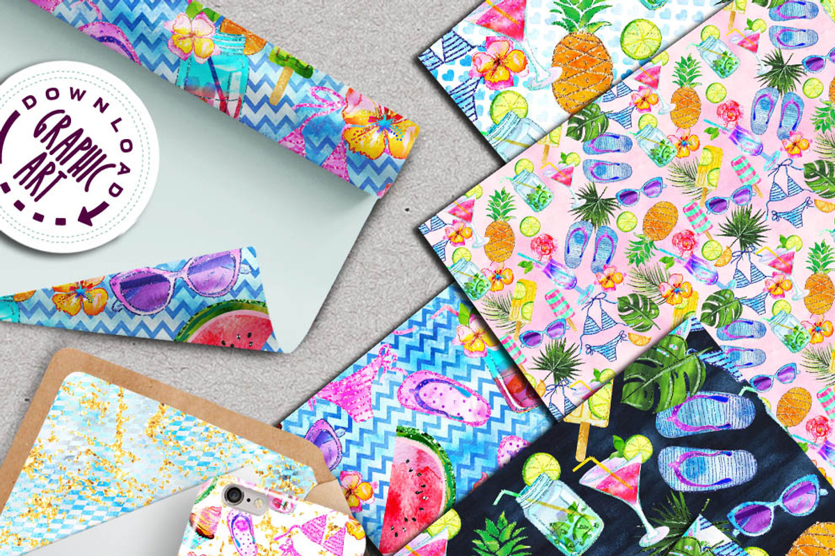 Summer Party Seamless pattern, a Pattern Graphic by Download Graphic Art (Photo 3 of 10)