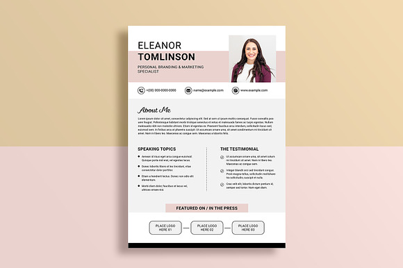 Speaker One Sheet Template preview 5