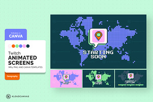Animated Twitch Screen - Geo Neon, a Social Media Template by KloudCanvas