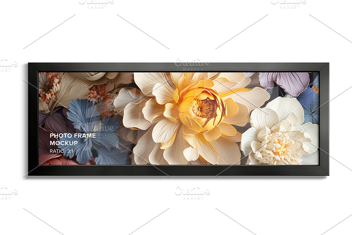 Front Photo Frame Mockup – Ratio 3x1, a Merchandise Mockup by Mockups by Carlos Viloria (Photo 2 of 6)
