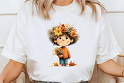 Whimsical Enjoy Autumn Boy Clipart, a Seasonal Illustration by designcity5 (Thumbnail 4 of 5)