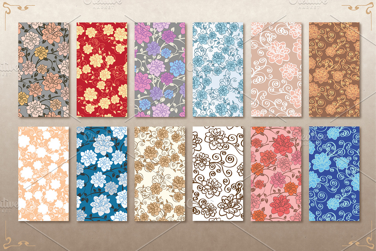 Vintage frames & seamless background, a Decorative Illustration by Astarta (Photo 4 of 4)
