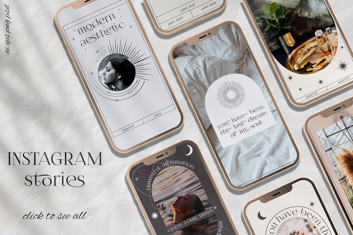 Aesthetic Instagram Template, a Social Media Template by Mio Buono (Photo 4 of 13)