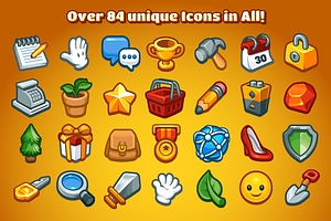 Casual Game Basic Icons Set