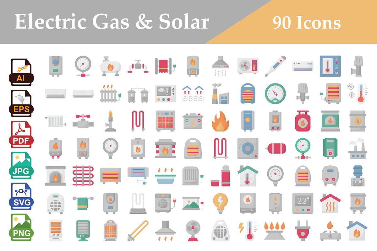 Electric Gas & Solar Energy Icon, an Icon by Vector Portal (Photo 1 of 5)