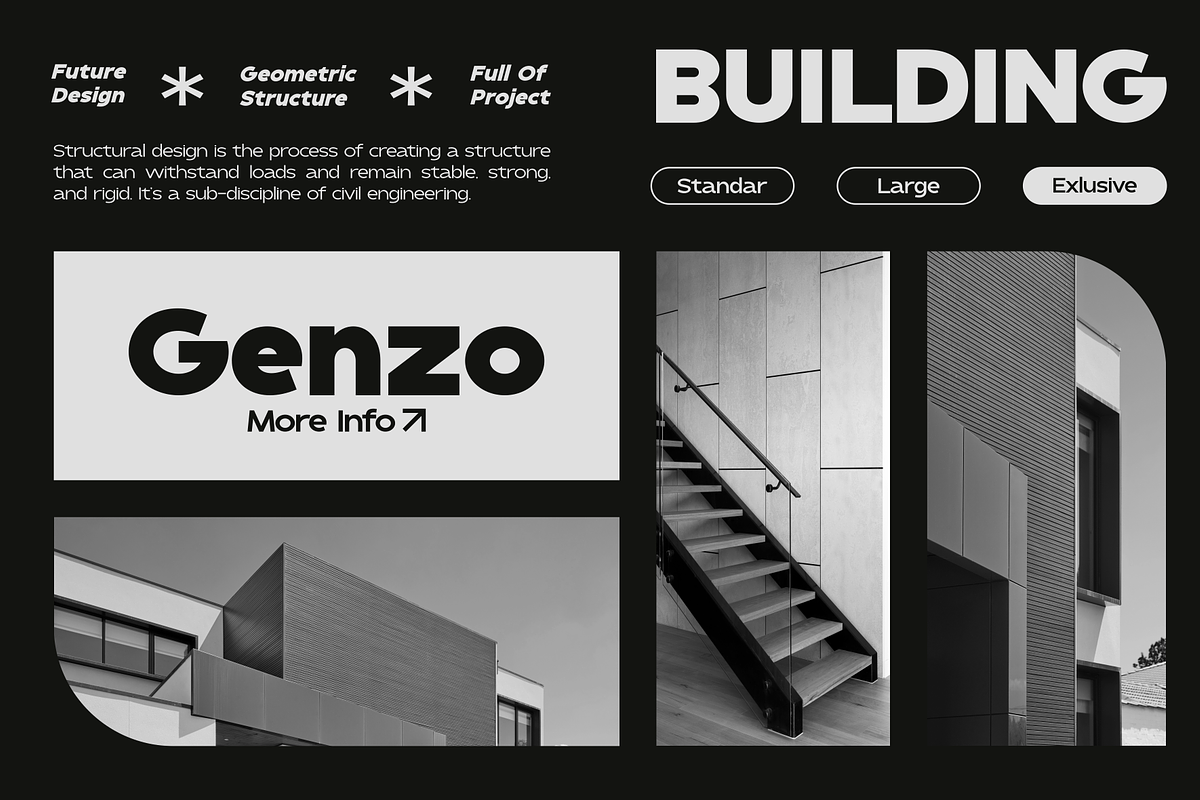 Genzo - Modern Sans Serif Typeface, a Sans Serif Font by MaikoHatta (Photo 9 of 10)