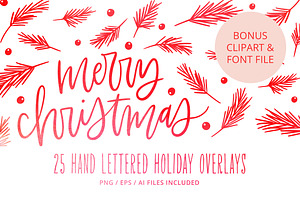 Hand Lettered Holiday Overlays