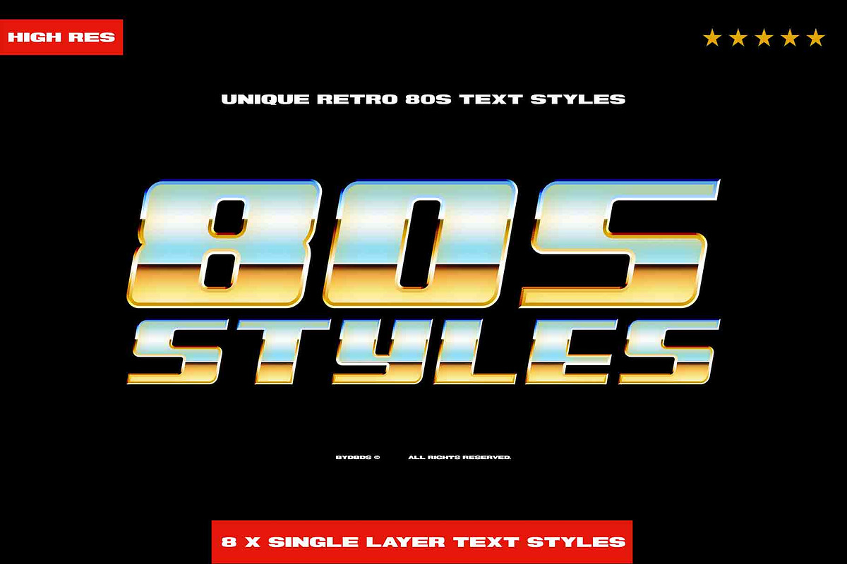 Retro 80s Text Styles byDBDS, a Brushes & More by dbdslondon (Photo 6 of 8)