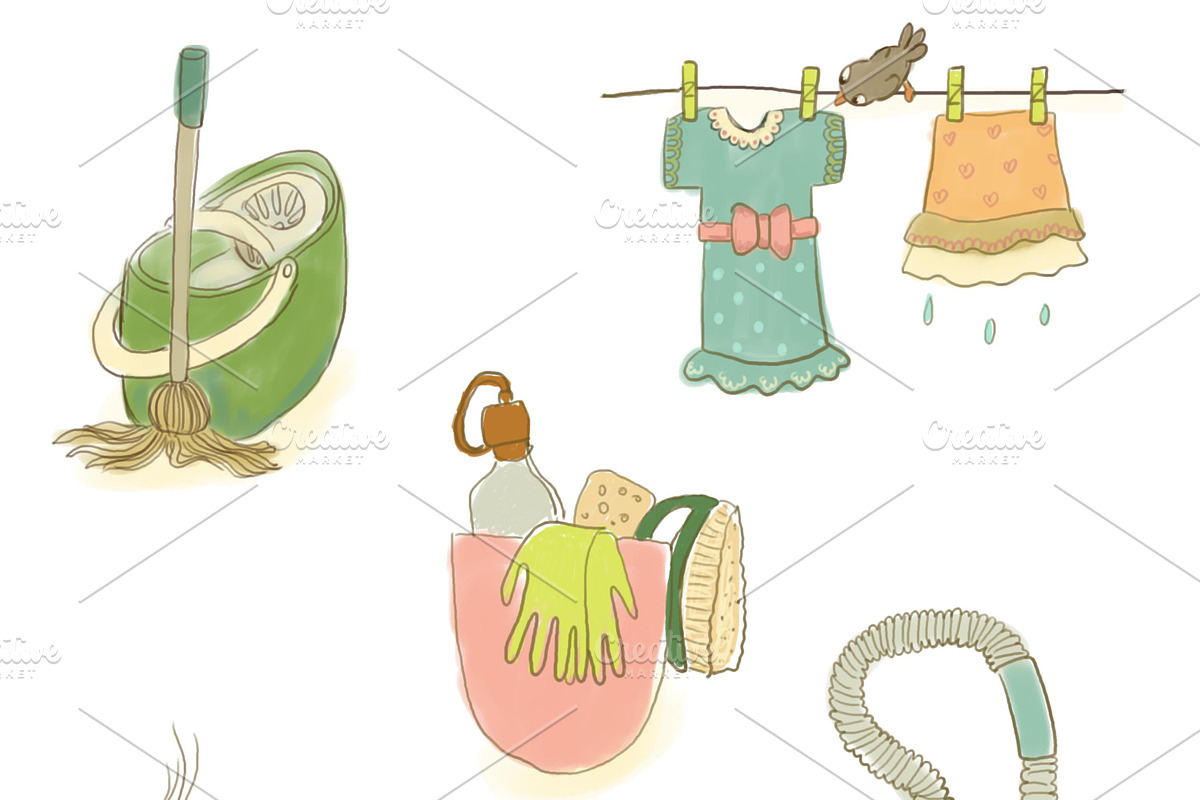 Household Chores- Clipart & Planner, a Decorative Illustration by Paper Doll Pets (Photo 5 of 6)