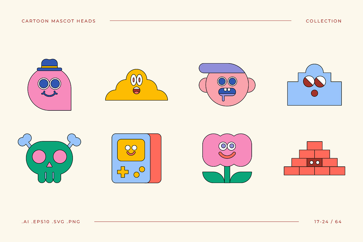 Cartoon Mascot Heads Collection, an Object Graphic by Léo Alexandre (Photo 4 of 16)