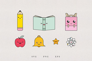 Back to School Kawaii Clip Arts