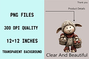 Whimsical Easter Sheep Clipart Bundl, an Illustration by SVGArt (Thumbnail 6 of 7)