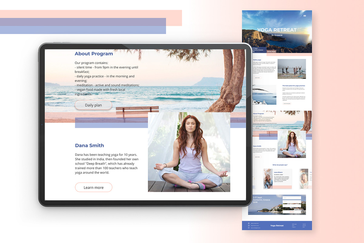 Yoga Retreat - Landing Page Template, a Landing Page Template by helgascandinavus (Photo 5 of 7)