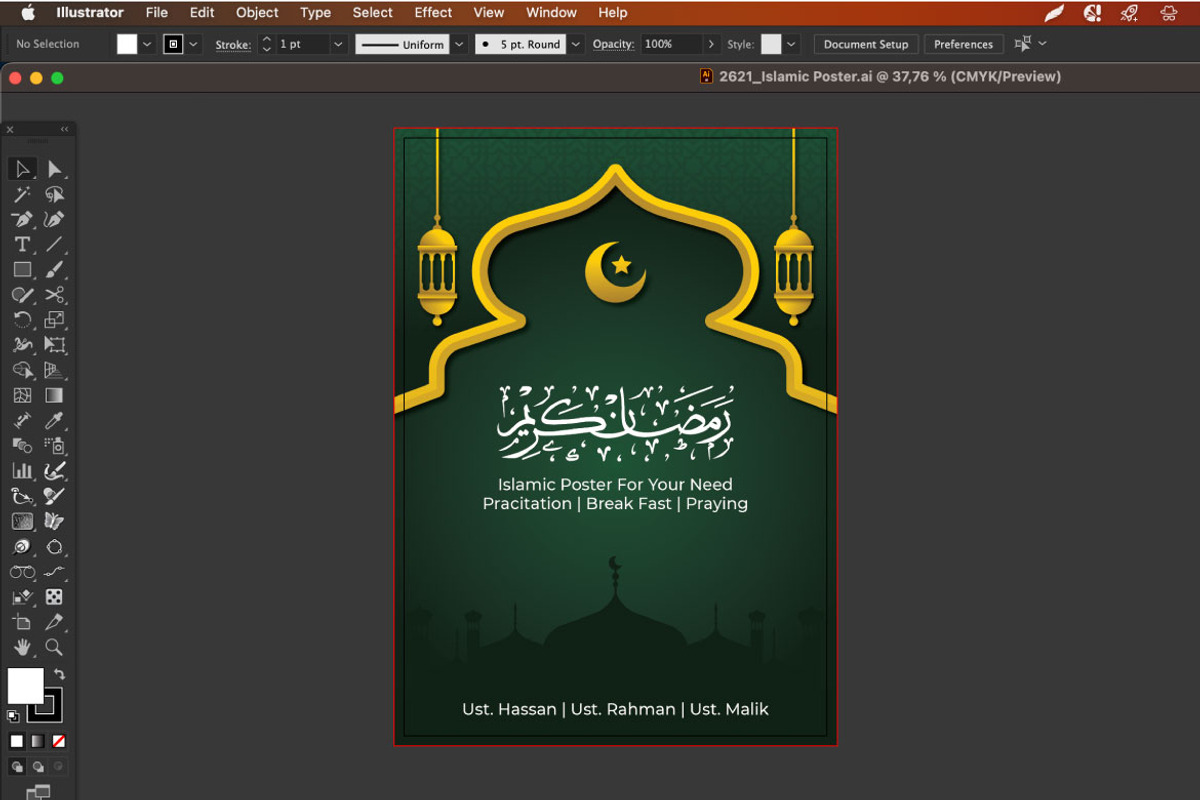 Islamic Poster Flyer Template, a Poster Template by Mightyfire (Photo 3 of 3)