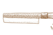 Butcher Knife. Hand drawn sketch, a Food Illustration by Foxys Graphic (Thumbnail 3 of 3)