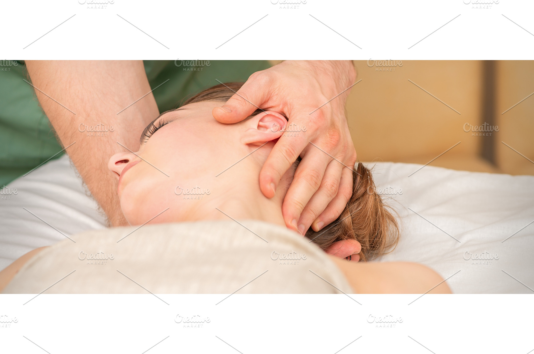 Osteopath doing massage on the, a Health & Medical Photo by okskukuruza