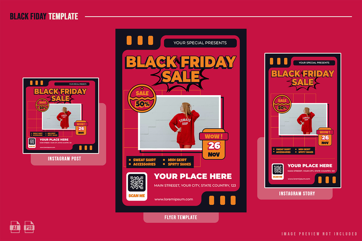 Retro Black Friday Sale Template, a Print Template by NOX Labs