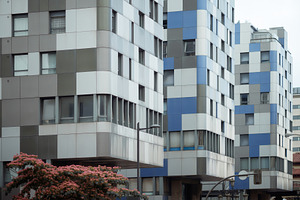 Geometric modern bluish buildings, an Architecture Photo by SkyNext