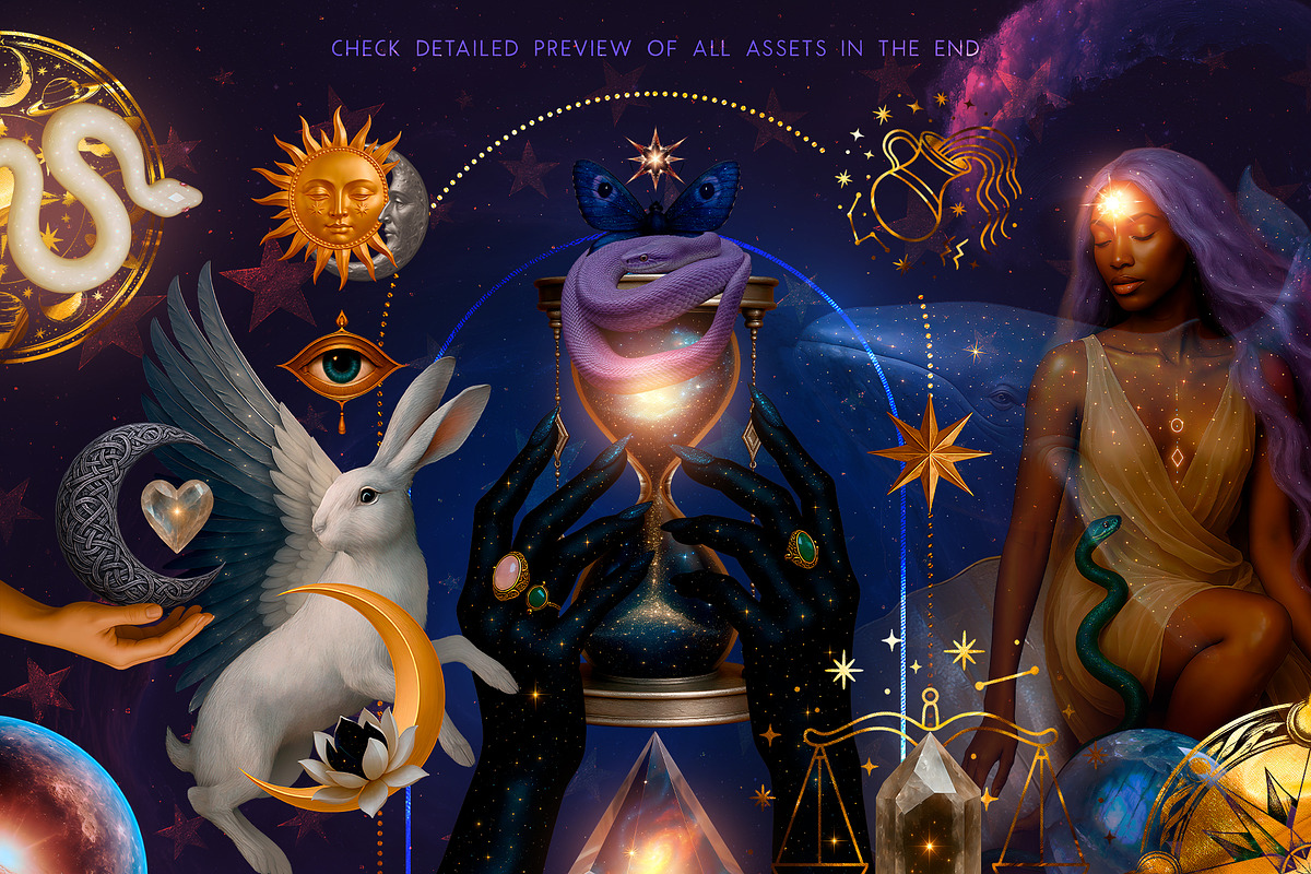 Celestial Cosmic Magic Moon Stars, an Object Graphic by Anna Babich (Photo 6 of 10)