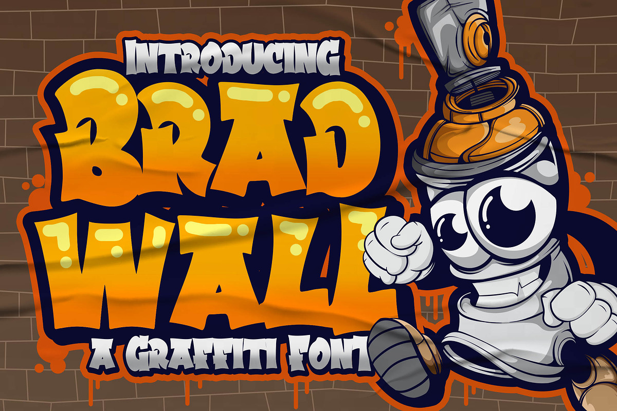 Bradwall Graffiti Font, a Font by Blankids Studio (Photo 1 of 6)
