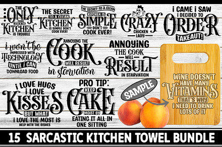 Sarcastic Kitchen Towel Bundle, a Graphic by Buysvgbundles