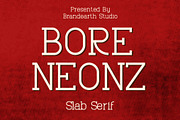 Bore Neonz – Retro Slab Serif, a Slab Serif Font by Brand Earth (Thumbnail 1 of 12)