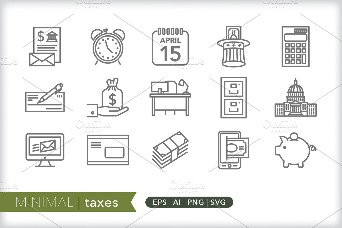 Minimal taxes icons, an Outline Icon by Picture Window (Photo 1 of 5)