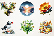 Nordic Summer Element Clipart, an Illustration by RobertsArt (Thumbnail 3 of 7)