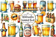 Vintage Summer Beer Clipart, an Illustration by OK Design (Thumbnail 1 of 5)