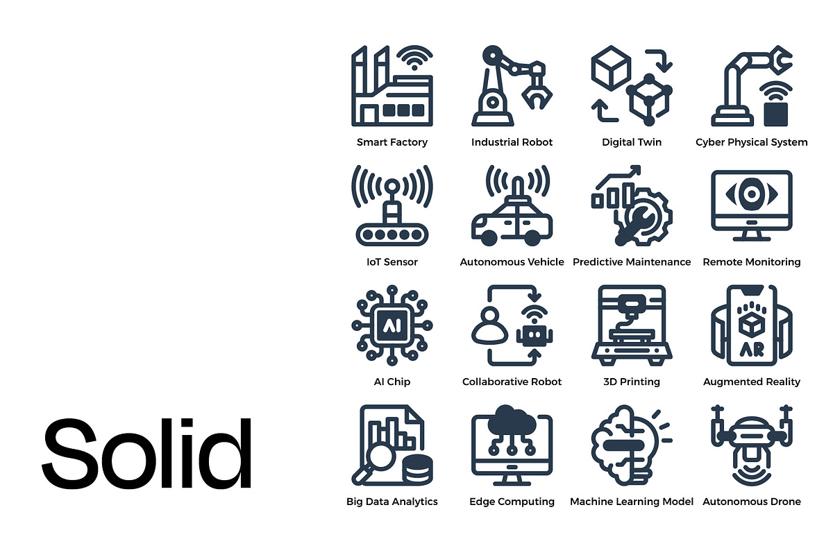 Industry 4.0 Icon Set, a Duotone Icon by Eklip Studio