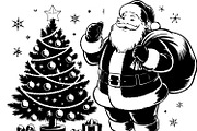 Vintage Santa Clipart Bundle, an Object Illustration by Gaye Art (Thumbnail 7 of 14)