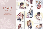 FAMILY watercolor clipart (part - 2), a Person Illustration by Elena_Sedova (Thumbnail 1 of 7)