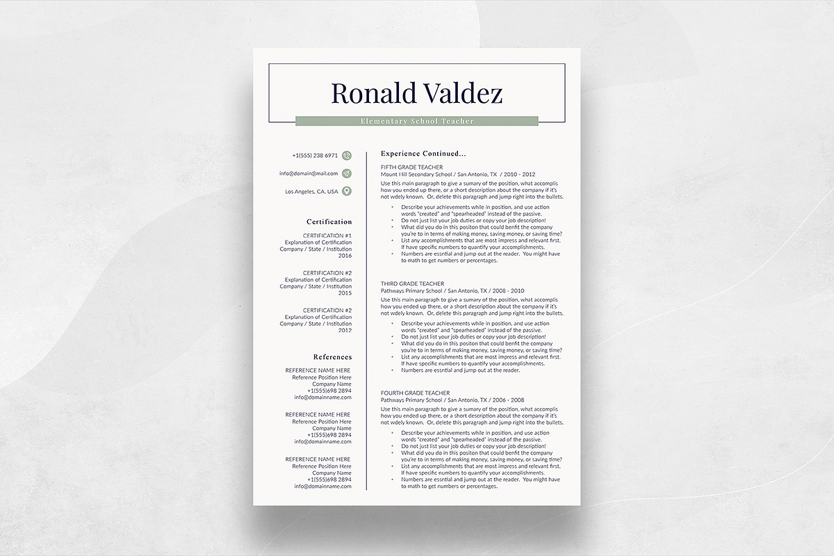 Modern Resume Template, a Resume Template by DesignDevisers (Photo 4 of 10)