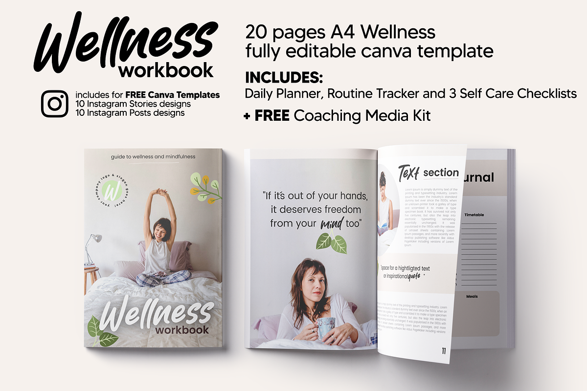 Wellness Coaching Workbook for Canva, a Print Template by DeLaGranSiete (Photo 2 of 10)