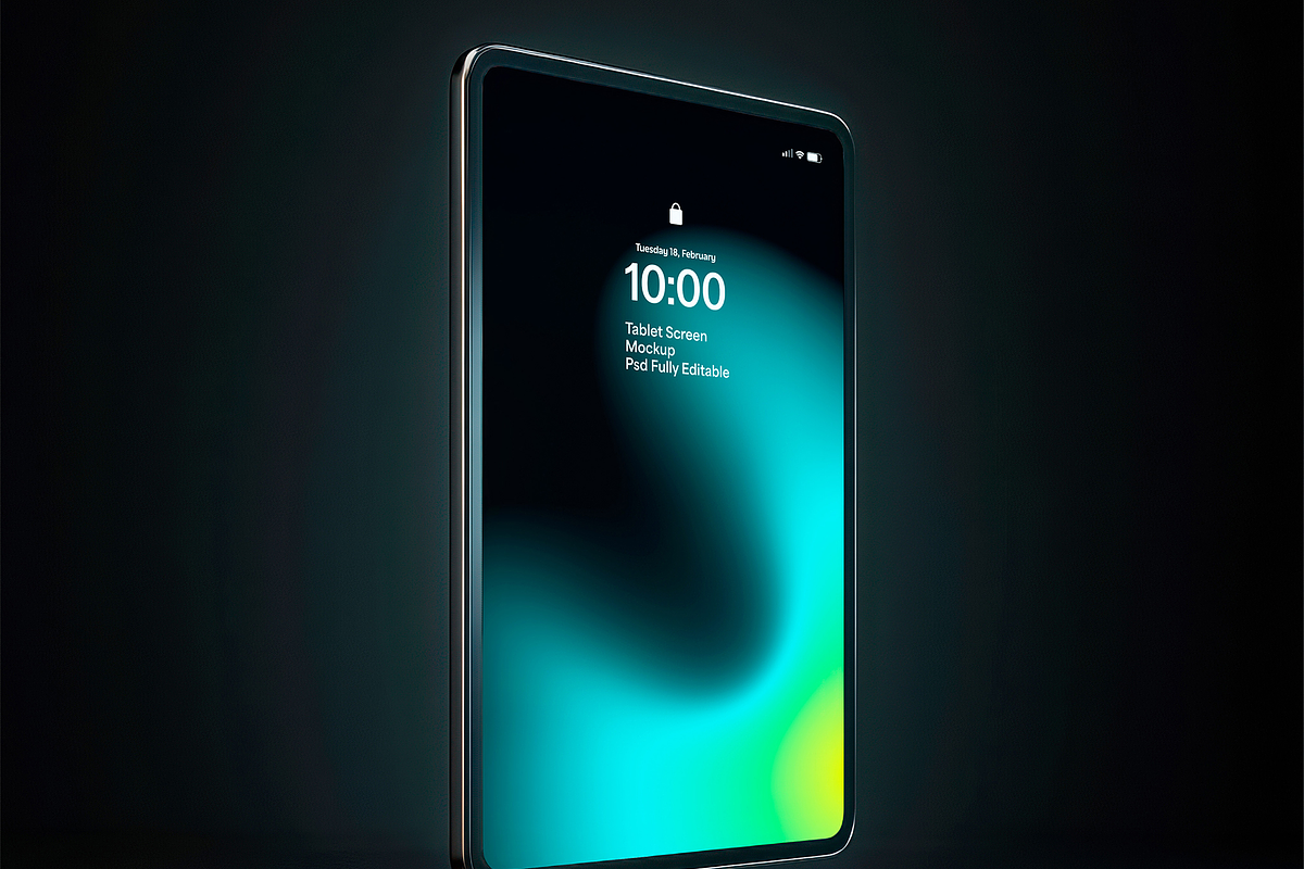 Tablet Lock Screen Mockup Dark Scene, an Android Mockup by Mego-studio (Photo 2 of 3)