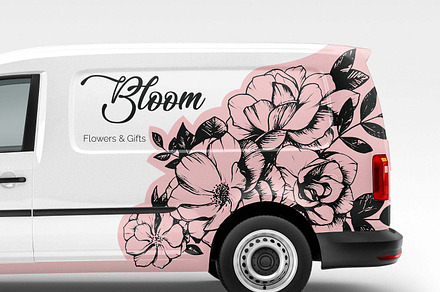 Vehicle Graphic Florist Van Wrapping, a Work Illustration by Dia Lina