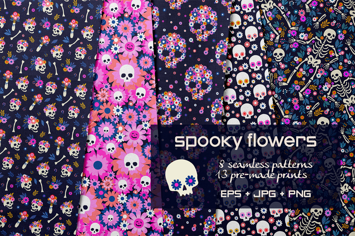 Spooky Flowers Collection, a Pattern Graphic by Zim Varezhkin (Photo 1 of 7)