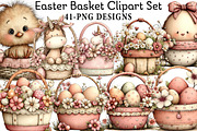 Easter Basket Clipart Set, an Illustration by Daily.Designs (Thumbnail 1 of 8)
