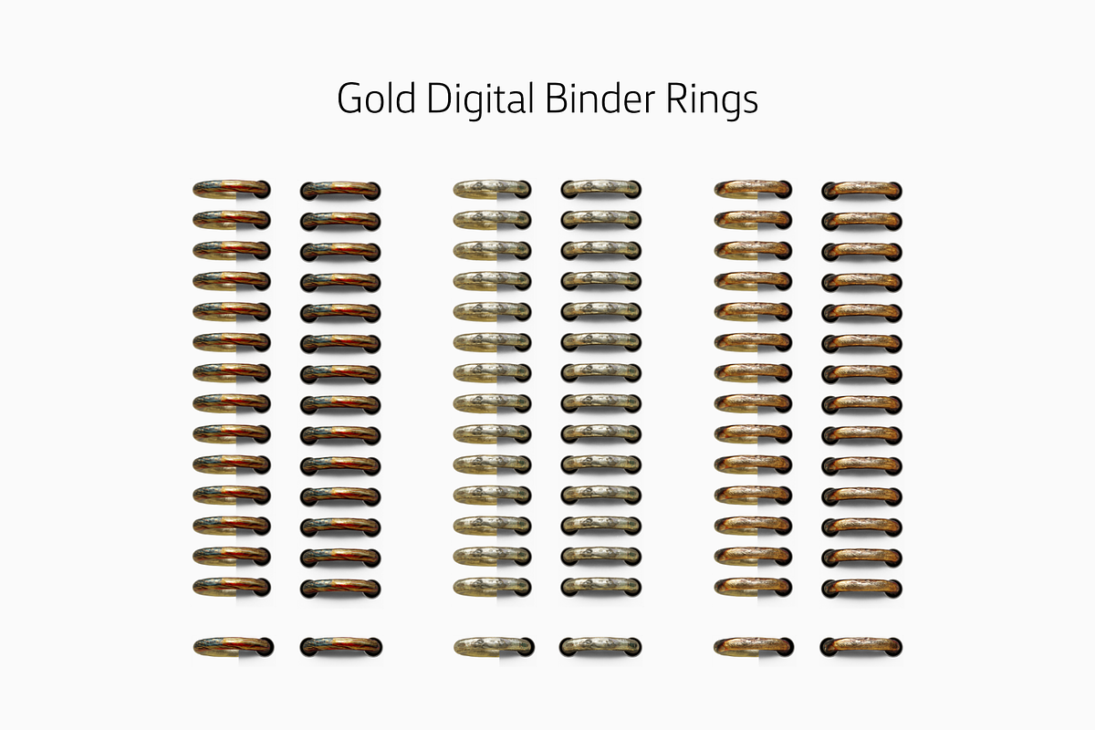 Textured Gold Digital Binder Rings, an Object Graphic by 3PointsCreative (Photo 2 of 7)