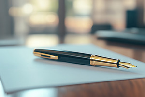 White paper document and fountain pen, a Business Photo by AlyaAnd
