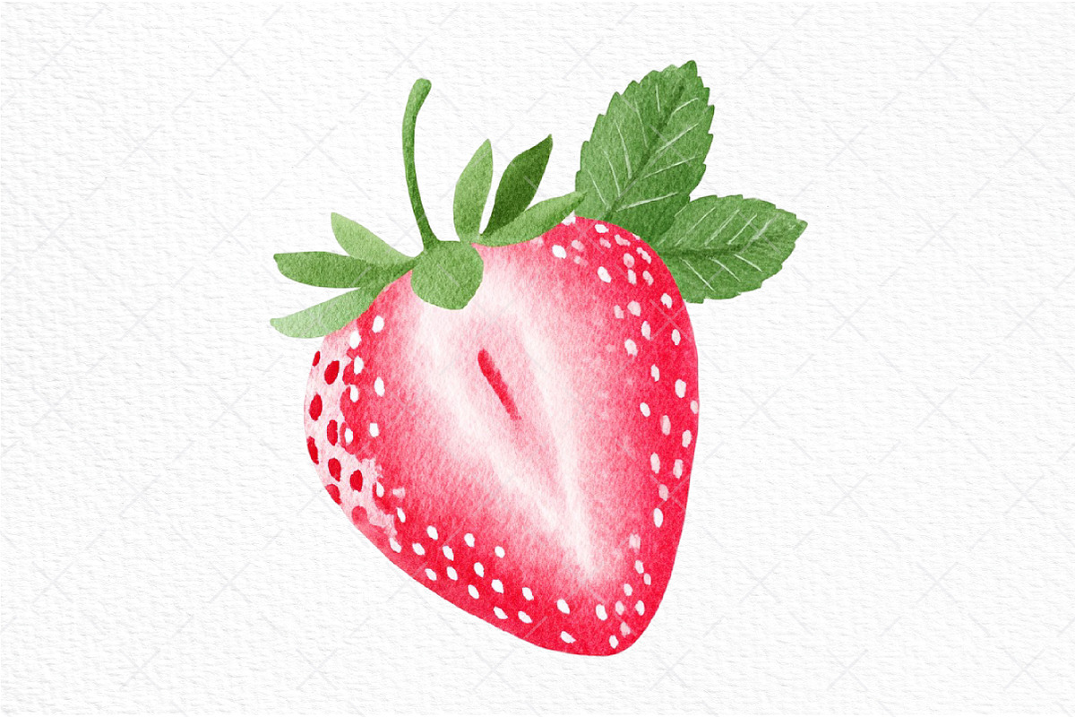Strawberry Watercolor Clipart Set, an Illustration by Craft Nest (Photo 10 of 11)