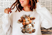 Whimsical easter highland cow clipar, an Illustration by SinaCreation (Thumbnail 9 of 11)